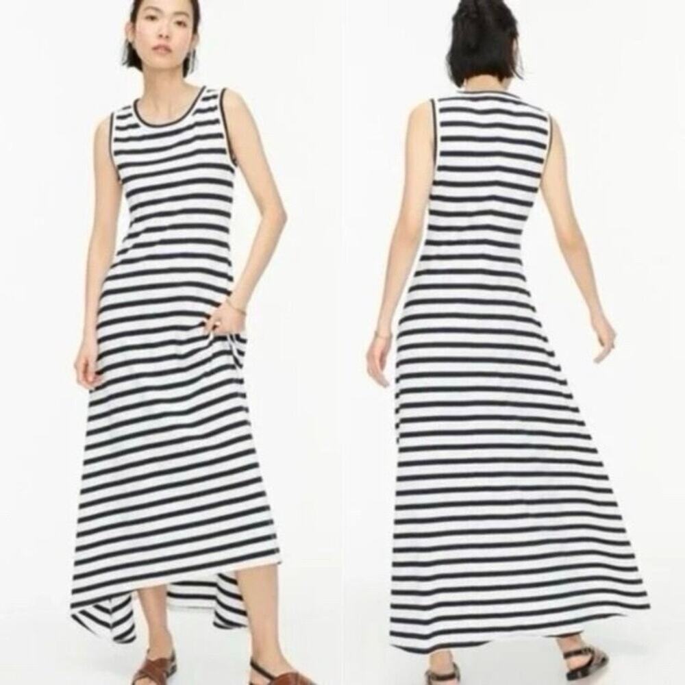 J. Crew Sleeveless Striped High Low Maxi Dress - size Medium
